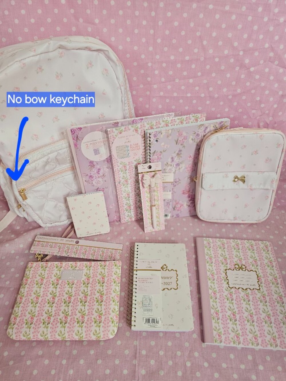 LoveShackFancy Target Heirloom pink Backpack planner organizer composition book